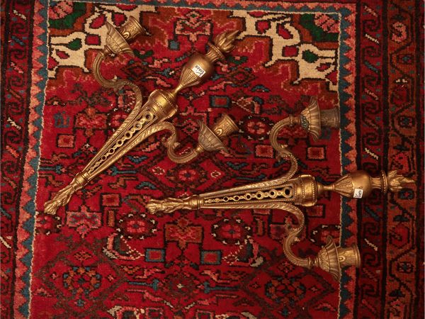 Coppia di appliques in ottone  - Asta Due case fiorentine - Associazione Nazionale - Case d'Asta italiane