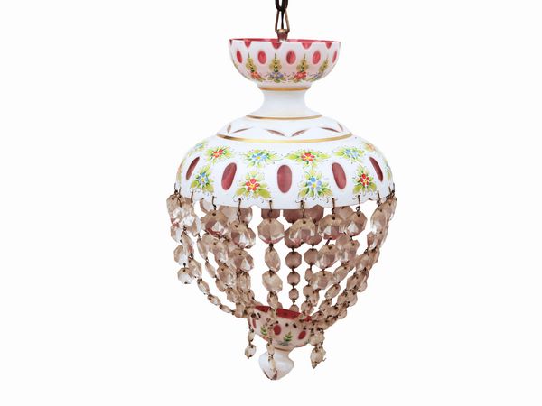 Piccolo lampadario in cristallo doppio di Boemia  - Asta Due case fiorentine - Associazione Nazionale - Case d'Asta italiane