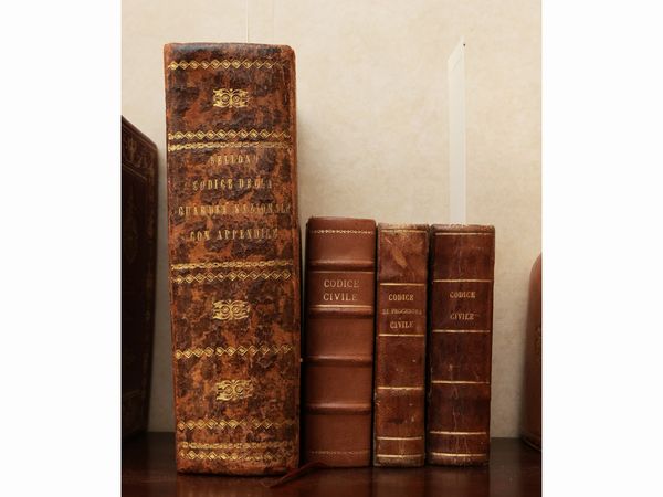 Codici ottocenteschi: di procedura civile e della Guardia Nazionale  - Asta Due case fiorentine - Associazione Nazionale - Case d'Asta italiane