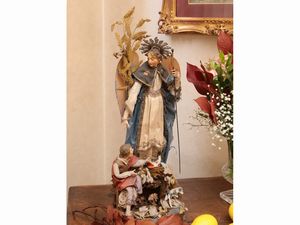 Gruppo devozionale in cartapesta  - Asta Due case fiorentine - Associazione Nazionale - Case d'Asta italiane