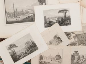 Raccolta di ventidue stampe su Roma  - Asta Due case fiorentine - Associazione Nazionale - Case d'Asta italiane