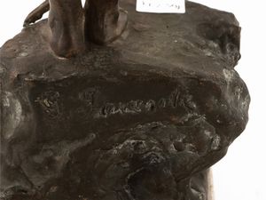 Gabriele Parente : Ragazza e coniglio  - Asta Due case fiorentine - Associazione Nazionale - Case d'Asta italiane