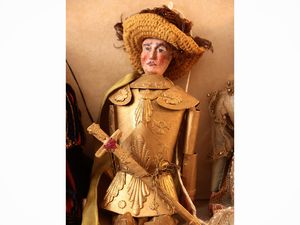 Gruppo di nove marionette in legno dipinto  - Asta Due case fiorentine - Associazione Nazionale - Case d'Asta italiane