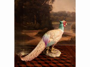 Due volatili in ceramica policroma  - Asta Due case fiorentine - Associazione Nazionale - Case d'Asta italiane