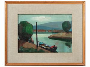 Silvio Polloni - Paesaggio sull'Arno