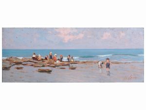 Giovanni Lomi - Bagnanti sulla spiaggia