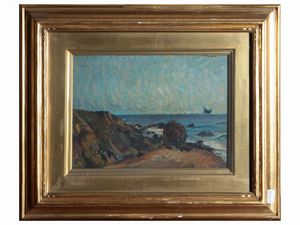 Mario Puccini - Scogliera sul mare