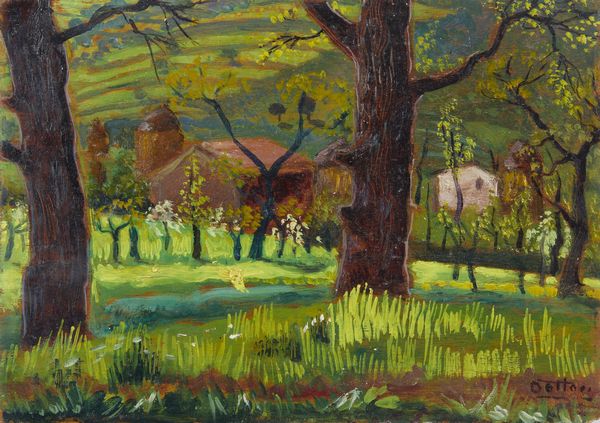 DOTTORI GERARDO (1884 - 1977) : PAESAGGIO (BOSCO CON CASOLARI)  - Asta Asta 504 | ARTE MODERNA E CONTEMPORANEA Online - Associazione Nazionale - Case d'Asta italiane