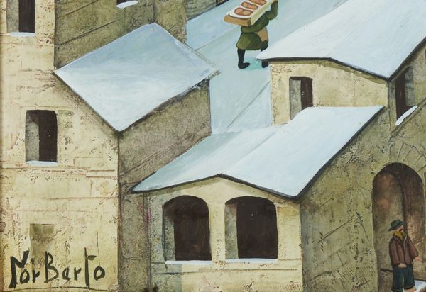 PROIETTI NORBERTO (1927 - 2009) : SCENA DI PAESE  - Asta Asta 504 | ARTE MODERNA E CONTEMPORANEA Online - Associazione Nazionale - Case d'Asta italiane