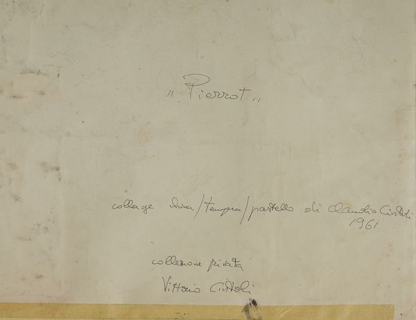 CINTOLI CLAUDIO (1935 - 1978) : PIERROT  - Asta Asta 504 | ARTE MODERNA E CONTEMPORANEA Online - Associazione Nazionale - Case d'Asta italiane