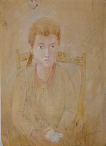 SEMEGHINI PIO (1878 - 1964) - RITRATTO DI BAMBINA (ANNI '50)