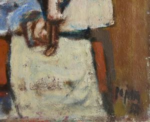 PAJETTA GUIDO PAOLO (1898 - 1987) : FIGURA (LA SARTINA SI DISTRAE)  - Asta Asta 504 | ARTE MODERNA E CONTEMPORANEA Online - Associazione Nazionale - Case d'Asta italiane