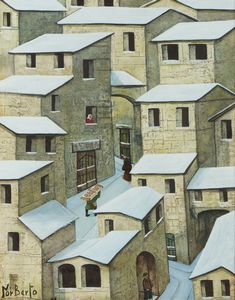 PROIETTI NORBERTO (1927 - 2009) - SCENA DI PAESE