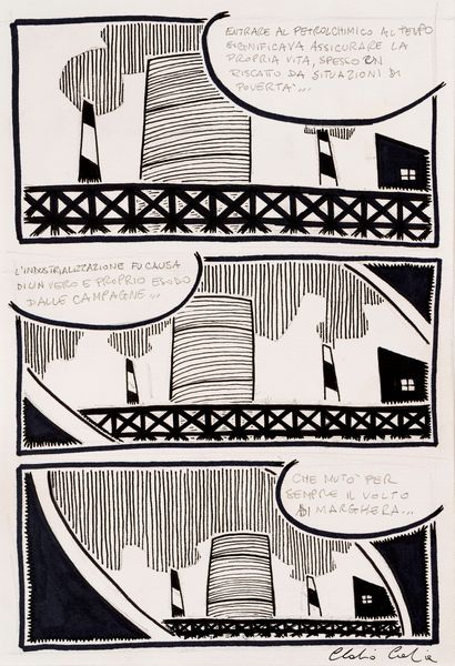 Claudio Calia : Porto Marghera - La legge non  uguale per tutti  - Asta Maestri del Fumetto: Collezione Oliva - Associazione Nazionale - Case d'Asta italiane