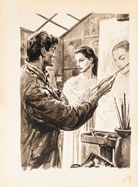Walter Molino : La modella  - Asta Maestri del Fumetto: Collezione Oliva - Associazione Nazionale - Case d'Asta italiane