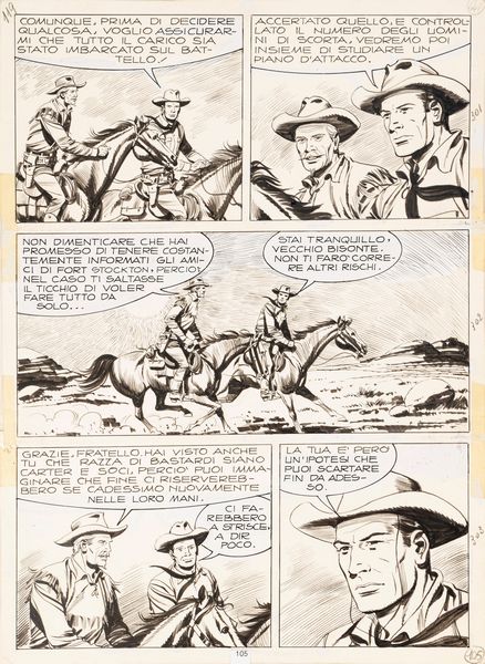 Guglielmo Letteri : Tex - Senza tregua!  - Asta Maestri del Fumetto: Collezione Oliva - Associazione Nazionale - Case d'Asta italiane