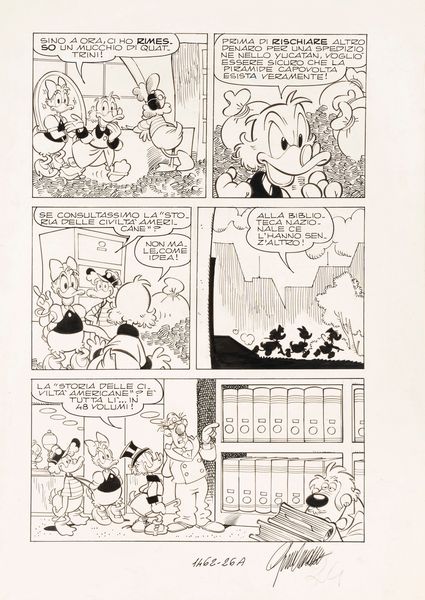 Giorgio Cavazzano : Zio Paperone e la piramide capovolta  - Asta Maestri del Fumetto: Collezione Oliva - Associazione Nazionale - Case d'Asta italiane