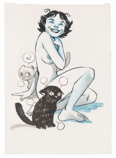 Davide Toffolo : La gatta  - Asta Maestri del Fumetto: Collezione Oliva - Associazione Nazionale - Case d'Asta italiane