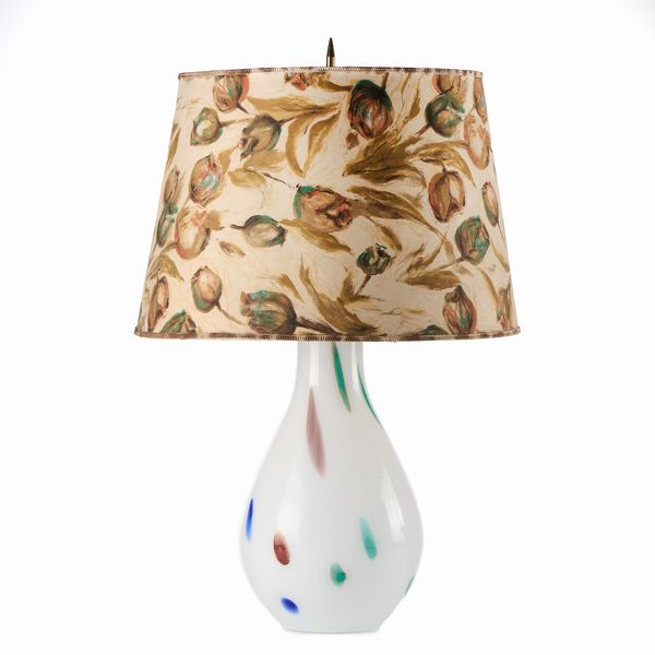 Lampada da tavolo in vetro opalino e colorato  - Asta LA CASA DELL'ARCHITETTO Asta di Design - Associazione Nazionale - Case d'Asta italiane