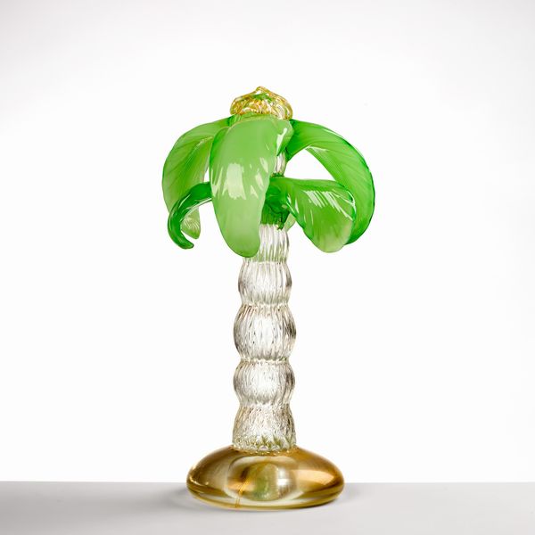 Palmetta in vetro soffiato con dorature  - Asta LA CASA DELL'ARCHITETTO Asta di Design - Associazione Nazionale - Case d'Asta italiane