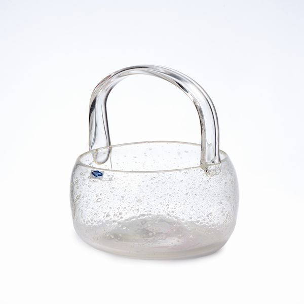 Nuutajarvi 1793 cesta in vetro lavorato a bollicine  - Asta LA CASA DELL'ARCHITETTO Asta di Design - Associazione Nazionale - Case d'Asta italiane