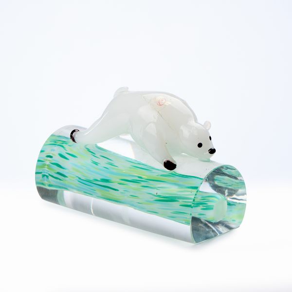 Formia orso polare in vetro  - Asta LA CASA DELL'ARCHITETTO Asta di Design - Associazione Nazionale - Case d'Asta italiane