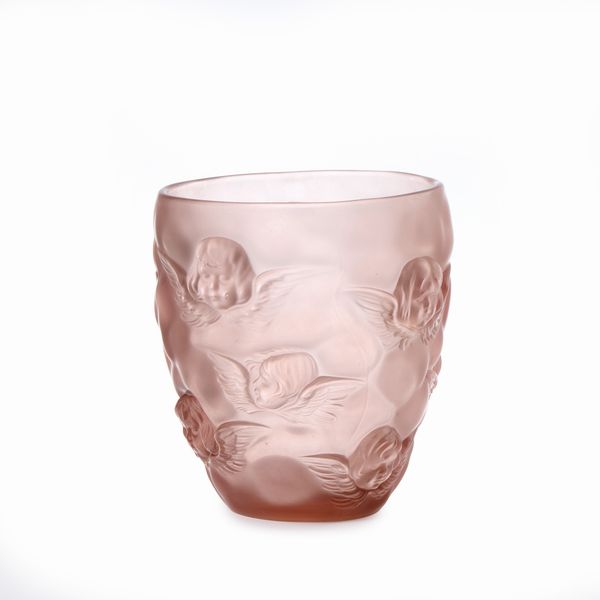 Vaso in vetro rosa opaco  - Asta LA CASA DELL'ARCHITETTO Asta di Design - Associazione Nazionale - Case d'Asta italiane