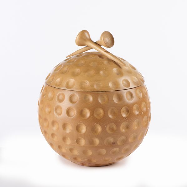Bini scatola portaghiaccio a palla da golf in legno  - Asta LA CASA DELL'ARCHITETTO Asta di Design - Associazione Nazionale - Case d'Asta italiane