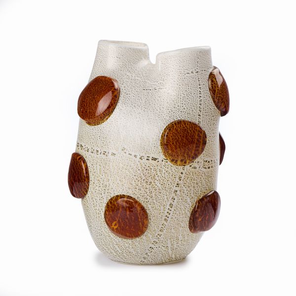 Vaso in vetro con applicazioni in pasta di vetro  - Asta LA CASA DELL'ARCHITETTO Asta di Design - Associazione Nazionale - Case d'Asta italiane