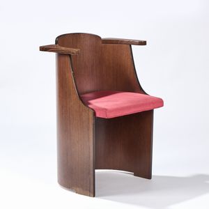 El Lissitsky - Poltroncina in legno con seduta foderata