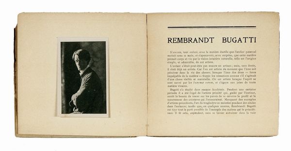 VALENTINO ROSSI SACCHETTI : Rembrandt Bugatti sculpteur. Monographie...  - Asta Libri, autografi e manoscritti - Associazione Nazionale - Case d'Asta italiane