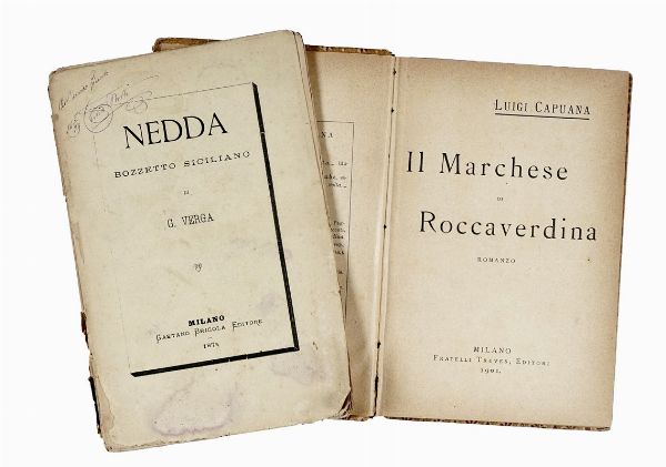 GIOVANNI VERGA : Nedda. Bozzetto siciliano.  - Asta Libri, autografi e manoscritti - Associazione Nazionale - Case d'Asta italiane