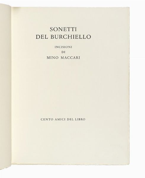 BURCHIELLO : Sonetti.  - Asta Libri, autografi e manoscritti - Associazione Nazionale - Case d'Asta italiane