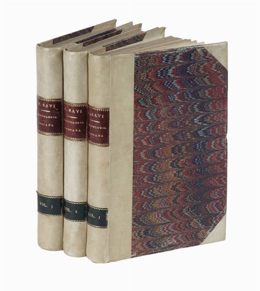 Paolo Savi : Ornitologia toscana ossia Descrizione e storia degli uccelli che trovansi nella Toscana [...] Tomo primo [-terzo].  - Asta Libri, autografi e manoscritti - Associazione Nazionale - Case d'Asta italiane