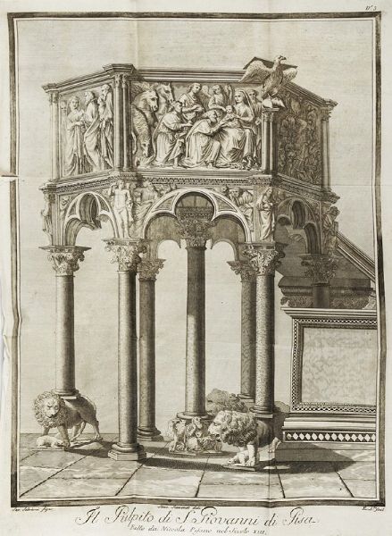 Alessandro Da Morrona : Pisa illustrata nelle arti del disegno da Alessandro da Morrona... Tomo primo [-terzo].  - Asta Libri, autografi e manoscritti - Associazione Nazionale - Case d'Asta italiane