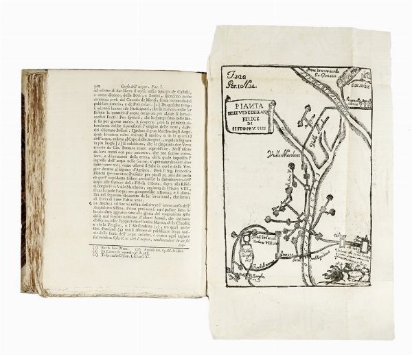 ALBERTO CASSIO : Corso dell'acque antiche portate da lontane contrade fuori e dentro Roma [...]. Parte prima [- seconda].  - Asta Libri, autografi e manoscritti - Associazione Nazionale - Case d'Asta italiane