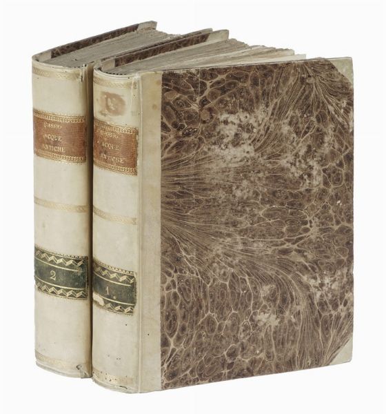 ALBERTO CASSIO : Corso dell'acque antiche portate da lontane contrade fuori e dentro Roma [...]. Parte prima [- seconda].  - Asta Libri, autografi e manoscritti - Associazione Nazionale - Case d'Asta italiane