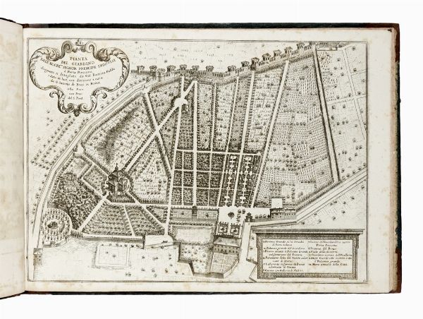 GIOVANNI BATTISTA FALDA : Li giardini di Roma con le loro piante alzate e vedute in prospettiva...  - Asta Libri, autografi e manoscritti - Associazione Nazionale - Case d'Asta italiane
