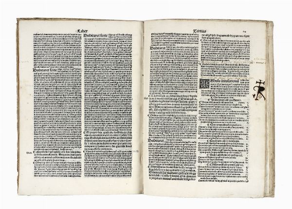 AEGIDIUS (COLUMNA) ROMANUS : [In Aristotelis de anima commentum]. Expositio Egidij romani super libros de anima cum textu.  - Asta Libri, autografi e manoscritti - Associazione Nazionale - Case d'Asta italiane