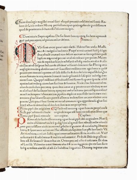 ROBERTUS CARACCIOLUS : Sermones quadragesimales de poenitentia.  - Asta Libri, autografi e manoscritti - Associazione Nazionale - Case d'Asta italiane
