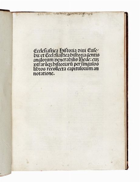 EUSEBIUS CAESARIENSIS : Ecclesiastica historia.  - Asta Libri, autografi e manoscritti - Associazione Nazionale - Case d'Asta italiane