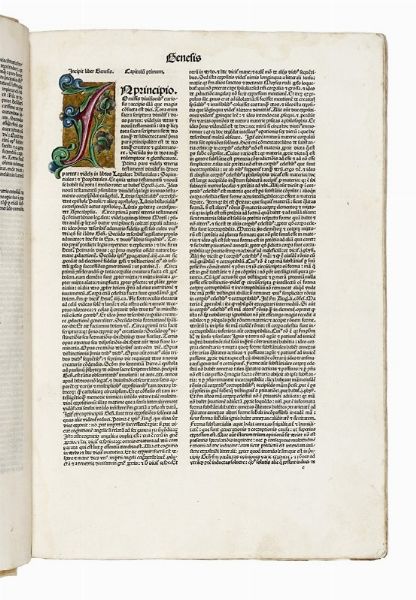 NICOLAUS DE LYRA : [Biblia latina] Prologus primus Venerabilis fratris Nicolai de Lyra ordinis seraphyci francisci: in Testamentum vetus de commendatione Sacrae scripture in generali incipit.  - Asta Libri, autografi e manoscritti - Associazione Nazionale - Case d'Asta italiane