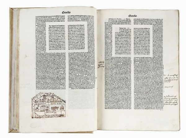 NICOLAUS DE LYRA : [Biblia latina] Prologus primus Venerabilis fratris Nicolai de Lyra ordinis seraphyci francisci: in Testamentum vetus de commendatione Sacrae scripture in generali incipit.  - Asta Libri, autografi e manoscritti - Associazione Nazionale - Case d'Asta italiane