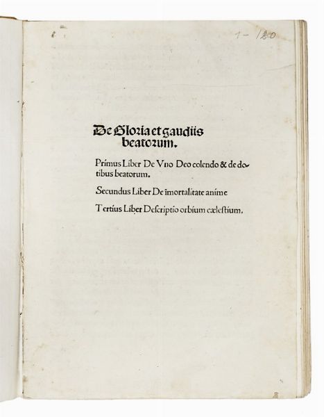ZACCARIA LILIO : De gloria et gaudiis beatorum...  - Asta Libri, autografi e manoscritti - Associazione Nazionale - Case d'Asta italiane