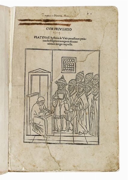 BARTOLOMEO PLATINA : Hystoria de vitis pontificum periucunda diligenter recognita, & nunc tantum integre impressa.  - Asta Libri, autografi e manoscritti - Associazione Nazionale - Case d'Asta italiane