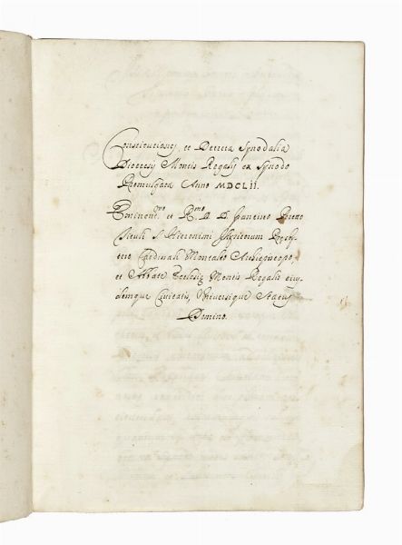 Constitutiones et Decreta Synodalia Diocesis Montis Regalis.  - Asta Libri, autografi e manoscritti - Associazione Nazionale - Case d'Asta italiane