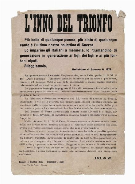 Raccolta di 178 tra bandi, manifesti, editti ecc.  - Asta Libri, autografi e manoscritti - Associazione Nazionale - Case d'Asta italiane