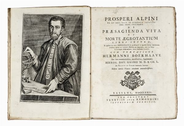 PROSPERO ALPINO : De praesagienda vita et morte aegrotantium.  - Asta Libri, autografi e manoscritti - Associazione Nazionale - Case d'Asta italiane