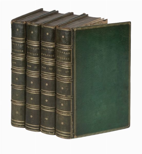 Ludovico Ariosto : Orlando furioso. Tomo primo (-quarto).  - Asta Libri, autografi e manoscritti - Associazione Nazionale - Case d'Asta italiane