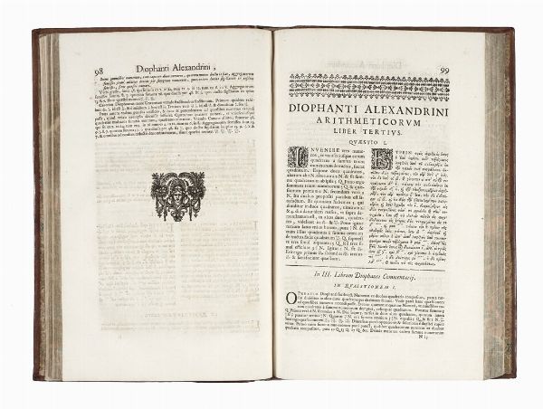 ALEXANDRINUS DIOPHANTUS : Arithmeticorum libri sex et De numeris multangulis liber unus...  - Asta Libri, autografi e manoscritti - Associazione Nazionale - Case d'Asta italiane